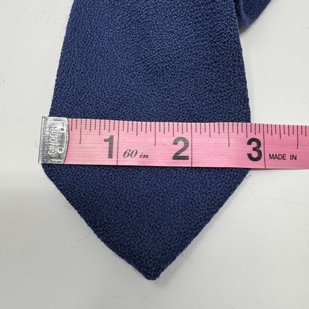 Craigmill Wool Tie Mens One Size Blue Made in Scotland Classic Solid - Picture 3 of 8